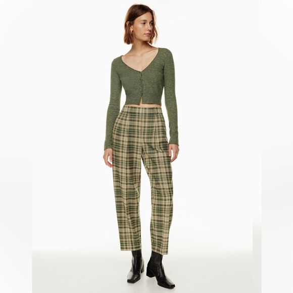 Aritzia Pants - Aritzia Wilfred High Waisted Wool Blend Plaid Carnaby Carrot Ankle Pants Size 0